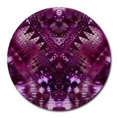 Pink Fractal Lace Round Mousepads by KirstenStar