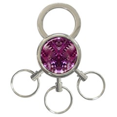 Pink Fractal Lace 3-ring Key Chain by KirstenStar