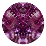 Pink fractal lace Magnet 5  (Round) Front