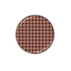 Brown Tiles Leaves Wallpaper Hat Clip Ball Marker by Pakrebo