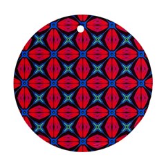 Seamless Wallpaper Digital Pattern Red Blue Ornament (round)