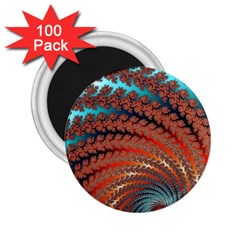 Fractal Spiral Abstract Design 2 25  Magnets (100 Pack)  by Pakrebo