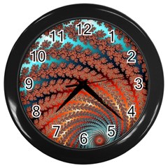 Fractal Spiral Abstract Design Wall Clock (black) by Pakrebo