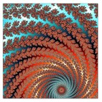 Fractal Spiral Abstract Design Large Satin Scarf (Square) Front