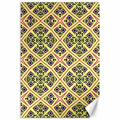 Seamless Wallpaper Geometric Yellow Canvas 12  X 18  by Pakrebo