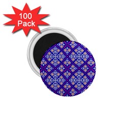 Symmetry Digital Art Pattern Blue 1.75  Magnets (100 pack) 