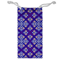 Symmetry Digital Art Pattern Blue Jewelry Bag