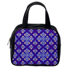 Symmetry Digital Art Pattern Blue Classic Handbag (One Side)