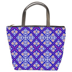 Symmetry Digital Art Pattern Blue Bucket Bag
