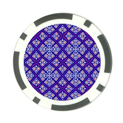 Symmetry Digital Art Pattern Blue Poker Chip Card Guard (10 pack)