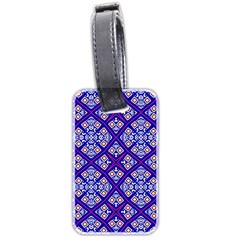 Symmetry Digital Art Pattern Blue Luggage Tag (two sides)