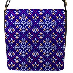 Symmetry Digital Art Pattern Blue Flap Closure Messenger Bag (S)