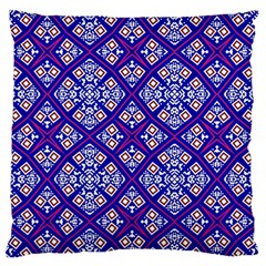 Symmetry Digital Art Pattern Blue Large Flano Cushion Case (Two Sides)