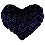 Seamless Pattern Ornament Symmetry Large 19  Premium Heart Shape Cushions Back