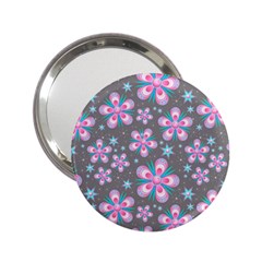 Seamless Pattern Flowers Pink 2 25  Handbag Mirrors by Pakrebo