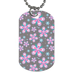 Seamless Pattern Flowers Pink Dog Tag (one Side) by Pakrebo