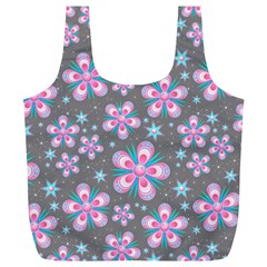 Seamless Pattern Flowers Pink Full Print Recycle Bag (xl) by Pakrebo