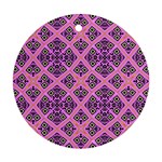 Seamless Wallpaper Geometric Pink Ornament (Round) Front