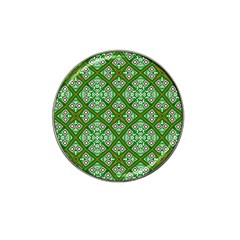 Symmetry Digital Art Pattern Green Hat Clip Ball Marker (4 Pack) by Pakrebo