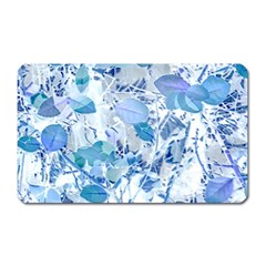 Cyan Floral Print Magnet (rectangular)