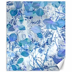 Cyan Floral Print Canvas 20  X 24  by dflcprintsclothing