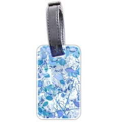 Cyan Floral Print Luggage Tag (two Sides) by dflcprintsclothing