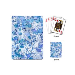 Cyan Floral Print Playing Cards Single Design (mini) by dflcprintsclothing
