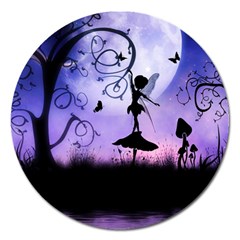 Cute Fairy Dancing In The Night Magnet 5  (round) by FantasyWorld7