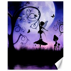 Cute Fairy Dancing In The Night Canvas 11  X 14 