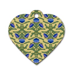 Pattern Thistle Structure Texture Dog Tag Heart (two Sides) by Pakrebo