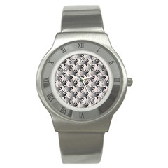 Seamless Tessellation Background Stainless Steel Watch