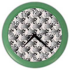 Seamless Tessellation Background Color Wall Clock