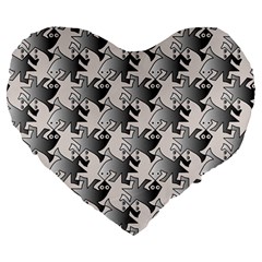 Seamless Tessellation Background Large 19  Premium Heart Shape Cushions