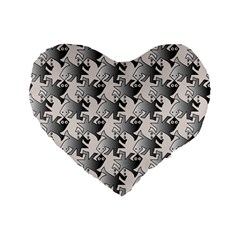 Seamless Tessellation Background Standard 16  Premium Flano Heart Shape Cushions