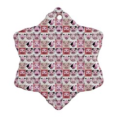 Graphic Seamless Pattern Pig Snowflake Ornament (two Sides) by Pakrebo