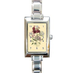 Botanical Print Antique Flora Plant Rectangle Italian Charm Watch by Pakrebo