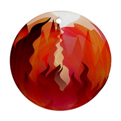 Fire Abstract Cartoon Red Hot Ornament (round)