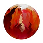 Fire Abstract Cartoon Red Hot Ornament (Round) Front