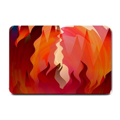 Fire Abstract Cartoon Red Hot Small Doormat  by Pakrebo