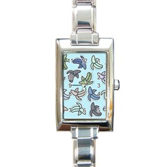 Bananas Repetition Repeat Pattern Rectangle Italian Charm Watch by Pakrebo