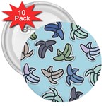 Bananas Repetition Repeat Pattern 3  Buttons (10 pack)  Front
