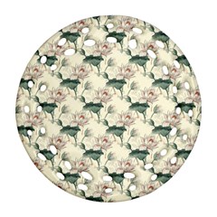 Floral Pattern Scrapbook Seamless Round Filigree Ornament (two Sides) by Pakrebo