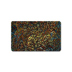 Flames Pattern Texture Gold Magnet (name Card) by Pakrebo