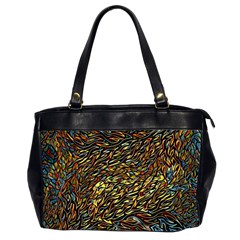Flames Pattern Texture Gold Oversize Office Handbag (2 Sides) by Pakrebo