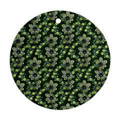 Abstract Pattern Flower Leaf Ornament (round)