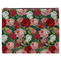 Roses Repeat Floral Bouquet Cosmetic Bag (xxxl) by Pakrebo