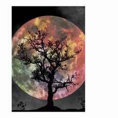 Full Moon Silhouette Tree Night Small Garden Flag (two Sides) by Pakrebo