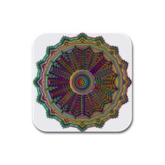 Mandala Decorative Ornamental Rubber Square Coaster (4 Pack)  by Pakrebo