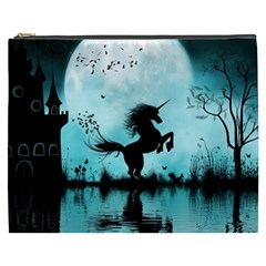 Wonderful Unicorn Silhouette In The Night Cosmetic Bag (xxxl) by FantasyWorld7