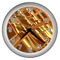 Gold Background Wall Clock (silver)